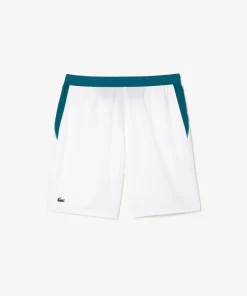 Lacoste Tennis>Colour-Block-Shorts Sport X Novak Djokovic Weis / Grun Xgb