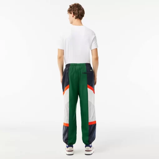 Lacoste Hosen & Shorts>Colourblock-Trainings-Hosen Aus Material-Mix Grun / Weis Qiu