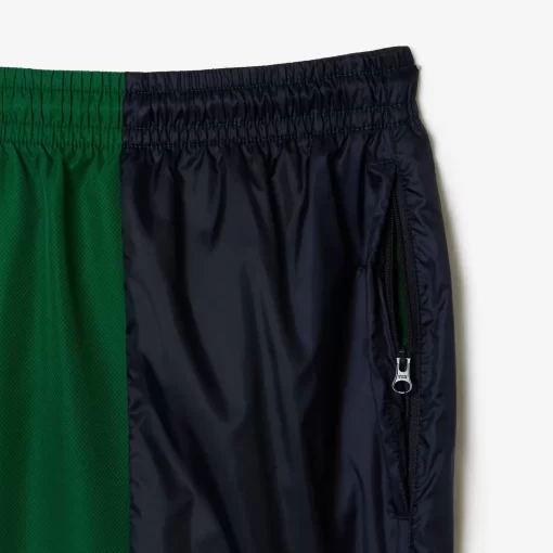 Lacoste Hosen & Shorts>Colourblock-Trainings-Hosen Aus Material-Mix Grun / Weis Qiu