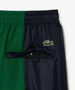 Lacoste Hosen & Shorts>Colourblock-Trainings-Hosen Aus Material-Mix Grun / Weis Qiu