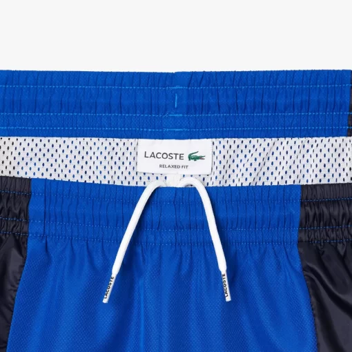 Lacoste Hosen & Shorts>Colourblock-Trainings-Hosen Aus Material-Mix Navy Blau / Weis Kg2