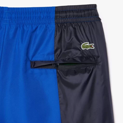 Lacoste Hosen & Shorts>Colourblock-Trainings-Hosen Aus Material-Mix Navy Blau / Weis Kg2