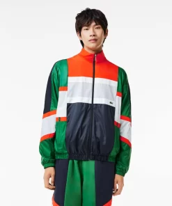 Lacoste Jacken & Mäntel>Colourblock-Trainings-Jacke Aus Material-Mix Grun / Weis Qiu