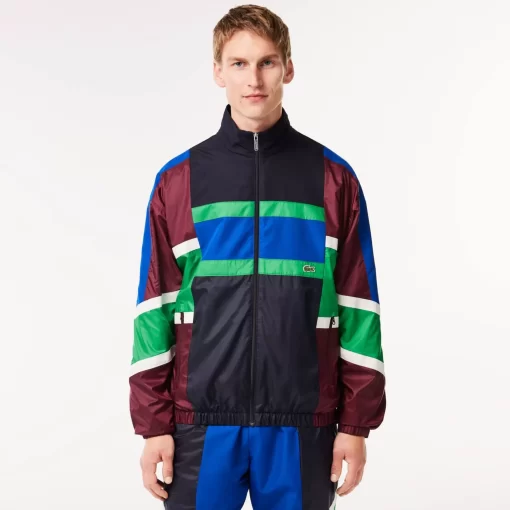 Lacoste Jacken & Mäntel>Colourblock-Trainings-Jacke Aus Material-Mix Navy Blau / Weis Kg2