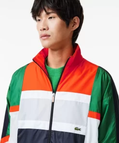 Lacoste Jacken & Mäntel>Colourblock-Trainings-Jacke Aus Material-Mix Grun / Weis Qiu