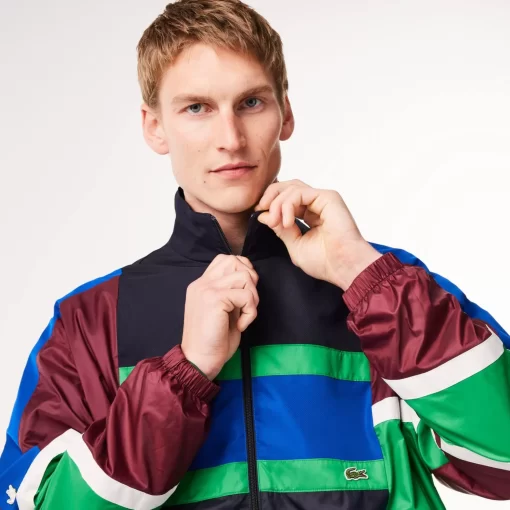 Lacoste Jacken & Mäntel>Colourblock-Trainings-Jacke Aus Material-Mix Navy Blau / Weis Kg2