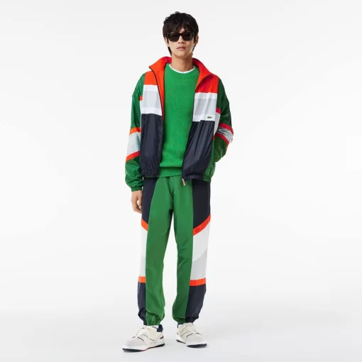 Lacoste Jacken & Mäntel>Colourblock-Trainings-Jacke Aus Material-Mix Grun / Weis Qiu