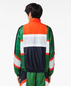 Lacoste Jacken & Mäntel>Colourblock-Trainings-Jacke Aus Material-Mix Grun / Weis Qiu