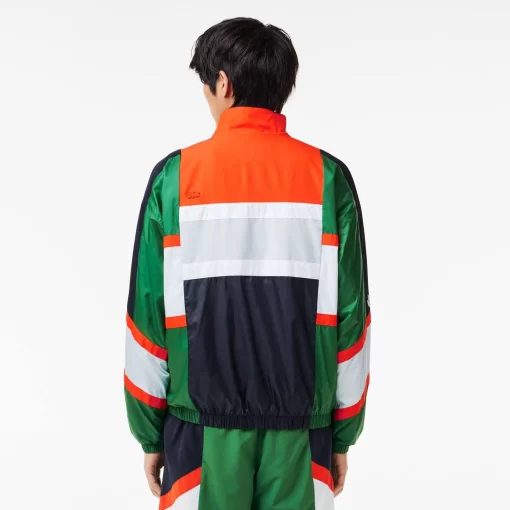 Lacoste Jacken & Mäntel>Colourblock-Trainings-Jacke Aus Material-Mix Grun / Weis Qiu