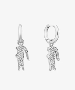 Lacoste Schmuck>Crocodile Ohrringe Silver And Crystals 042