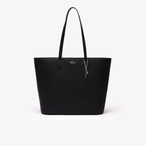 Lacoste Taschen>Daily Lifestyle Tote Bag Aus Beschichtetem Canvas Black 000