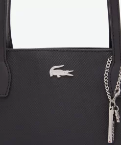 Lacoste Taschen>Daily Lifestyle Tote Bag Aus Beschichtetem Canvas Black 000