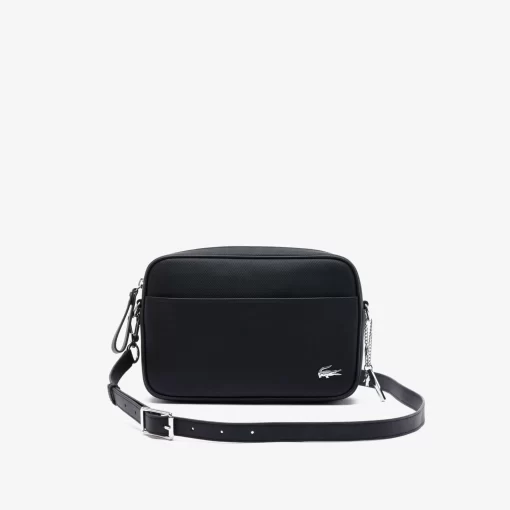 Lacoste Crossbody Taschen>Daily Lifestyle Umhangetasche Mittelgros Aus Beschichtetem Canvas Black 000