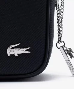 Lacoste Crossbody Taschen>Daily Lifestyle Umhangetasche Mittelgros Aus Beschichtetem Canvas Black 000