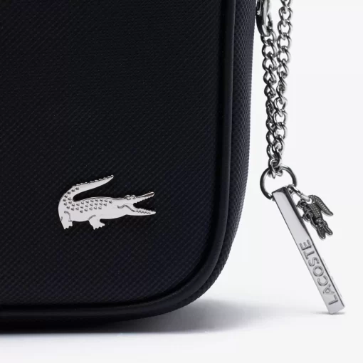 Lacoste Crossbody Taschen>Daily Lifestyle Umhangetasche Mittelgros Aus Beschichtetem Canvas Black 000