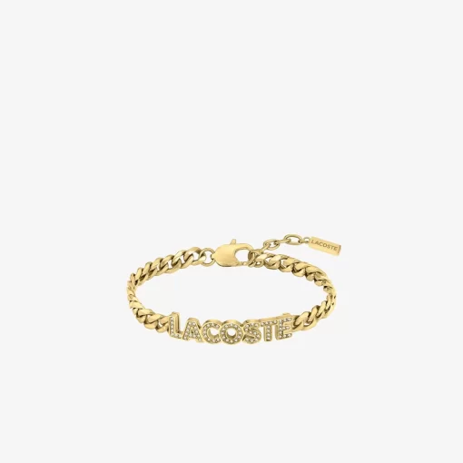 Lacoste Schmuck>Damen Armband Mit Gravur Gold And Crystals 716