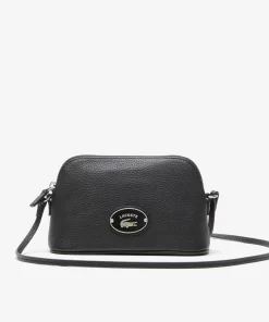 Lacoste Crossbody Taschen>Damen Dome-Umhangetasche Aus Genarbtem Leder Black 000