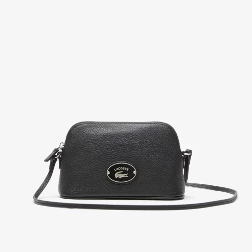 Lacoste Crossbody Taschen>Damen Dome-Umhangetasche Aus Genarbtem Leder Black 000