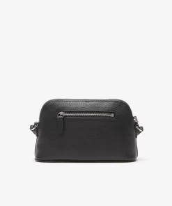 Lacoste Crossbody Taschen>Damen Dome-Umhangetasche Aus Genarbtem Leder Black 000