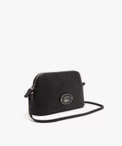 Lacoste Crossbody Taschen>Damen Dome-Umhangetasche Aus Genarbtem Leder Black 000