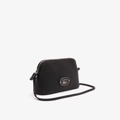 Lacoste Crossbody Taschen>Damen Dome-Umhangetasche Aus Genarbtem Leder Black 000