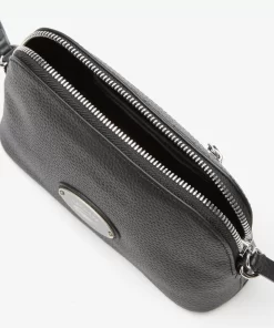 Lacoste Crossbody Taschen>Damen Dome-Umhangetasche Aus Genarbtem Leder Black 000