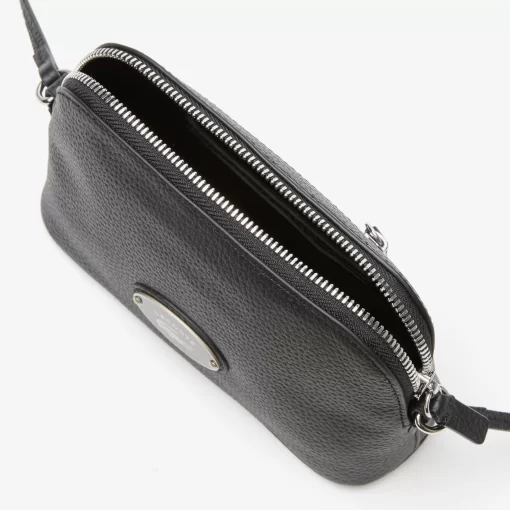 Lacoste Crossbody Taschen>Damen Dome-Umhangetasche Aus Genarbtem Leder Black 000