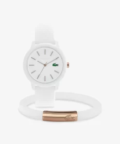 Lacoste Uhren>Damen Geschenkset Bestehend Aus Uhr Und Schmuckstuck Weis 000