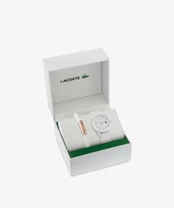 Lacoste Uhren>Damen Geschenkset Bestehend Aus Uhr Und Schmuckstuck Weis 000