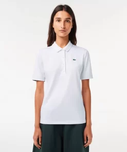 Lacoste Golf>Damen Golf-Poloshirt Aus Atmungsaktivem Stretch Sport Weis / Navy Blau 522