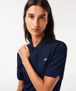 Lacoste Golf>Damen Golf-Poloshirt Aus Atmungsaktivem Stretch Sport Navy Blau / Weis 525