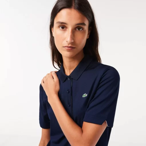 Lacoste Golf>Damen Golf-Poloshirt Aus Atmungsaktivem Stretch Sport Navy Blau / Weis 525