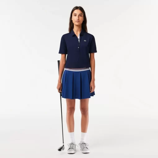 Lacoste Golf>Damen Golf-Poloshirt Aus Atmungsaktivem Stretch Sport Navy Blau / Weis 525