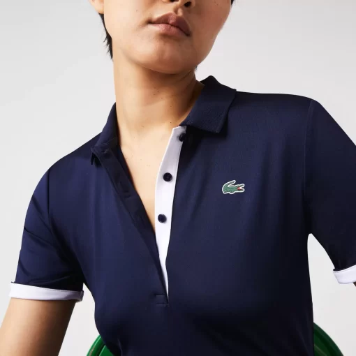 Lacoste Golf>Damen Golf-Poloshirt Aus Atmungsaktivem Stretch Sport Navy Blau / Weis 525