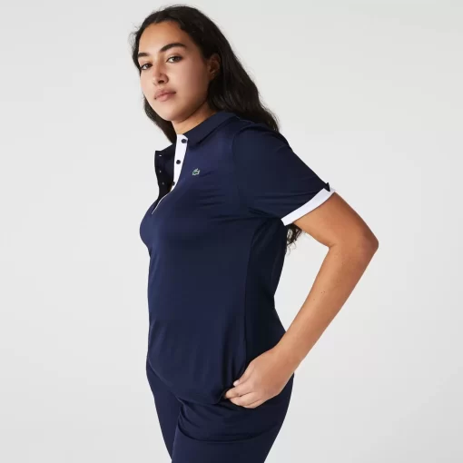 Lacoste Golf>Damen Golf-Poloshirt Aus Atmungsaktivem Stretch Sport Navy Blau / Weis 525