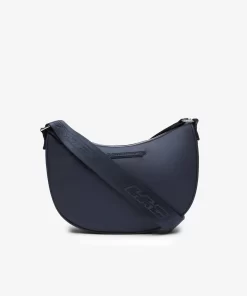 Lacoste Crossbody Taschen>Damen Halbmond-Tasche Mit Kontrast-Logo Bleu Nuit Blanc M05