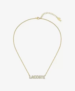 Lacoste Schmuck>Damen Halskette Mit Gravur Gold And Crystals 716