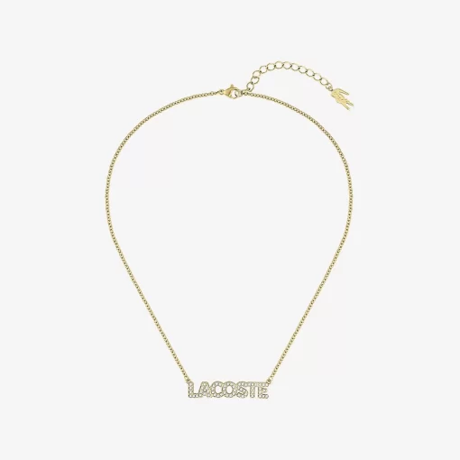 Lacoste Schmuck>Damen Halskette Mit Gravur Gold And Crystals 716