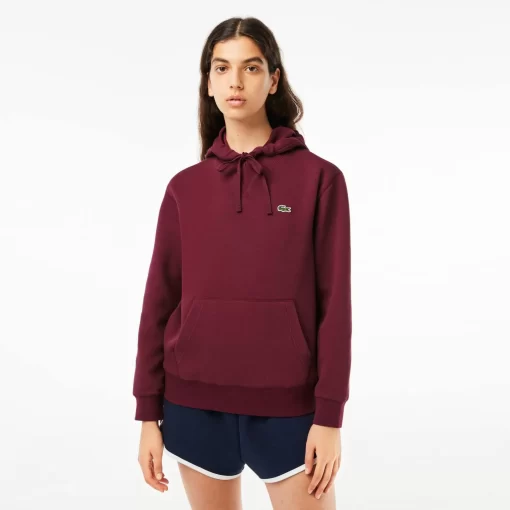 Lacoste Sweatshirts>Damen Jogger Hoodie Aus Baumwollmischung Burgunder Yup