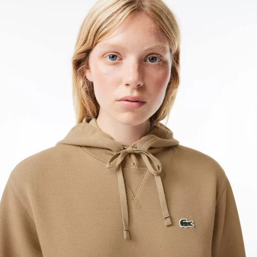 Lacoste Sweatshirts>Damen Jogger Hoodie Aus Baumwollmischung Beige Cb8