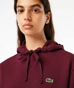 Lacoste Sweatshirts>Damen Jogger Hoodie Aus Baumwollmischung Burgunder Yup