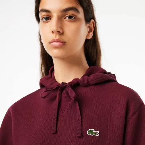 Lacoste Sweatshirts>Damen Jogger Hoodie Aus Baumwollmischung Burgunder Yup