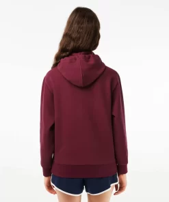 Lacoste Sweatshirts>Damen Jogger Hoodie Aus Baumwollmischung Burgunder Yup