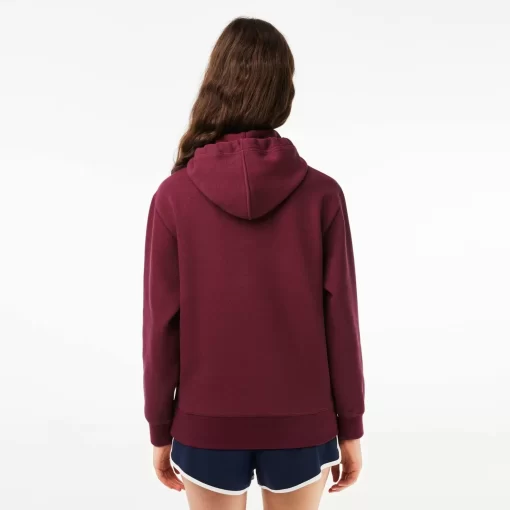 Lacoste Sweatshirts>Damen Jogger Hoodie Aus Baumwollmischung Burgunder Yup