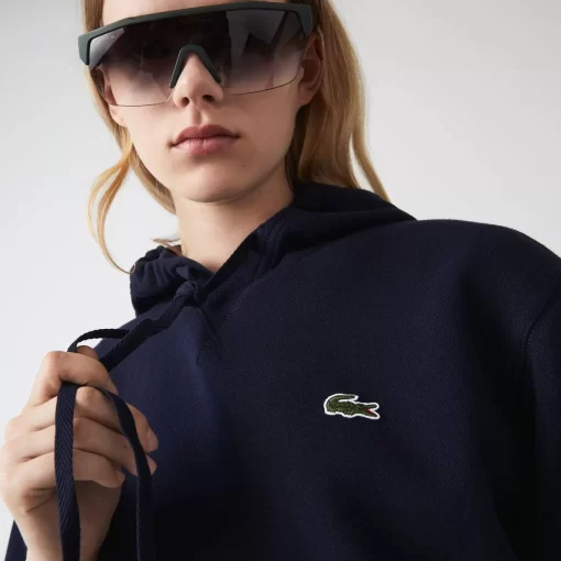 Lacoste Sweatshirts>Damen Jogger Hoodie Aus Baumwollmischung Navy Blau 166