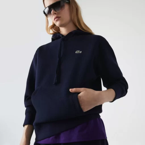 Lacoste Sweatshirts>Damen Jogger Hoodie Aus Baumwollmischung Navy Blau 166