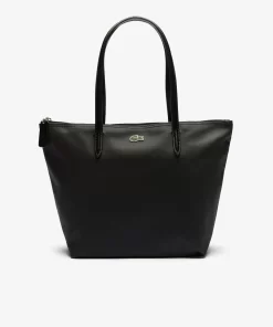 Lacoste Taschen>Damen L.12.12 Concept Kleine Tote Bag Mit Reisverschluss Black 000