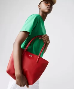 Lacoste Taschen>Damen L.12.12 Concept Kleine Tote Bag Mit Reisverschluss High Risk Red 883