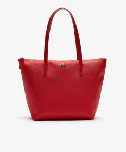 Lacoste Taschen>Damen L.12.12 Concept Kleine Tote Bag Mit Reisverschluss High Risk Red 883