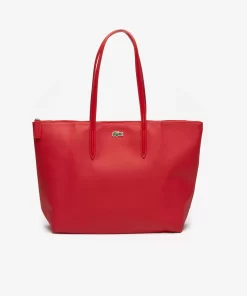 Lacoste Taschen>Damen L.12.12 Concept Tote Bag Mit Reisverschluss High Risk Red 883